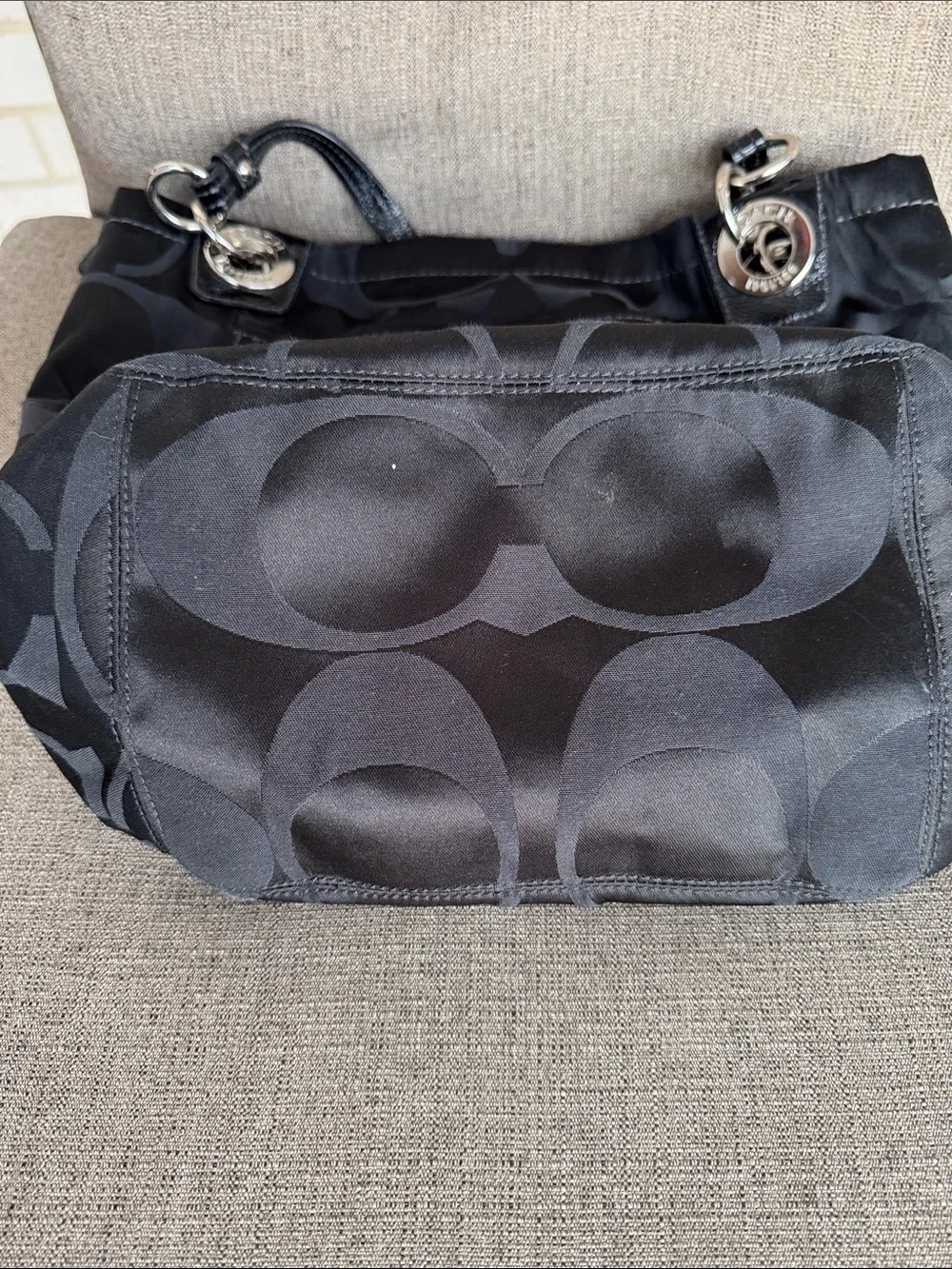 Coach Black Signature Shoulder Tote